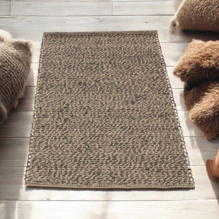 Thick wool rug 70x134 plain living room carpet