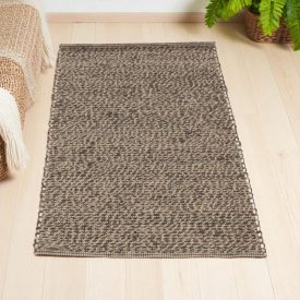 Thick wool rug 70x134 plain living room carpet