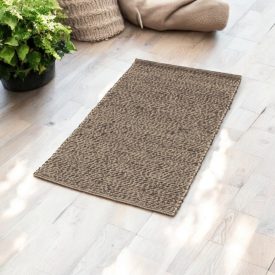 Thick wool rug 70x145 plain living room carpet