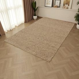 Thick wool rug gray 160x250 plain living room carpet