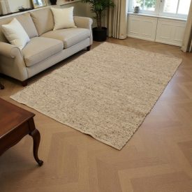 Wool rug 160x250 plain living room carpet