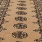Runner rug beige Bokhara 252x80 handmade Pakistani carpet