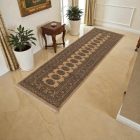 Runner rug beige Bokhara 244x79 handmade Pakistani carpet