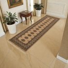 Runner rug beige Bokhara 248x77 handmade Pakistani rug