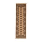 Runner rug beige Bokhara 248x77 handmade Pakistani rug