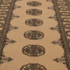 Runner rug beige Bokhara 248x77 handmade Pakistani rug