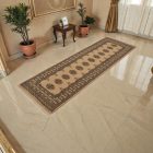 Runner rug beige Bokhara 239x78 handmade Pakistani rug
