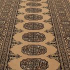 Runner rug beige Bokhara 244x80 handmade Pakistani rug