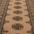 Runner rug beige Bokhara 254x77 handmade Pakistani rug