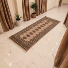 Runner rug beige Bokhara 198x79 handmade Pakistani carpet