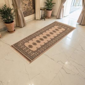 Runner rug beige Bokhara 193x79 handmade Pakistani rug