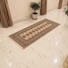 Runner rug beige Bokhara 198x79 handmade Pakistani rug