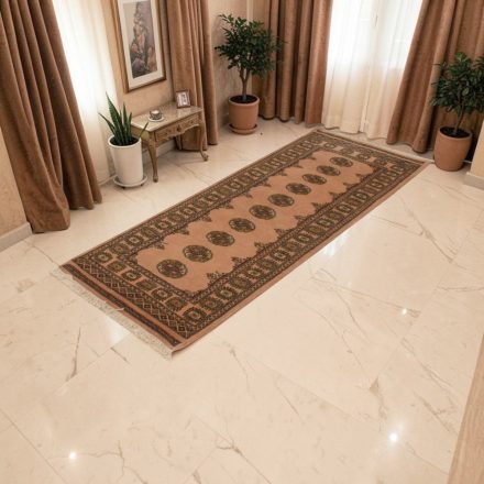 Runner rug beige Bokhara 204x80 handmade Pakistani rug
