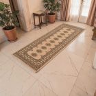 Runner rug beige Bokhara 205x79 handmade Pakistani rug