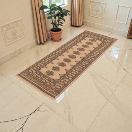 Runner rug beige Bokhara 195x80 handmade Pakistani rug