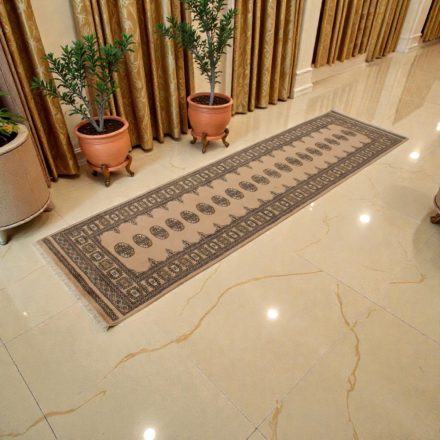 Runner rug beige Bokhara 279x79 handmade Pakistani rug