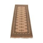 Runner rug beige Jaldar 185x62 handmade Pakistani carpet