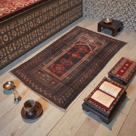 Prayer rug Mushwani 85x135 hand-knotted nomadic rug