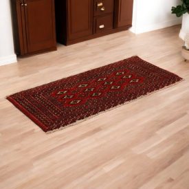 Turkmen rug Balisht Nakhsha 46x104 hand-knotted authentic rug