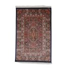 Silk rug Baharan cobalt blue 100x150 high-quality viscose silk carpet from Iran