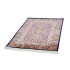 Silk rug Baharan cobalt blue 100x150 high-quality viscose silk carpet from Iran