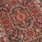 Silk rug Baharan cobalt blue 100x150 high-quality viscose silk carpet from Iran