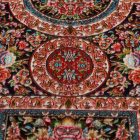 Silk rug Baharan cobalt blue 100x150 high-quality viscose silk carpet from Iran