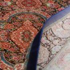 Silk rug Baharan cobalt blue 100x150 high-quality viscose silk carpet from Iran