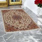 Silk rug Parnian beige 120x180 high-quality viscose silk carpet from Iran