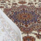 Silk rug Parnian beige 120x180 high-quality viscose silk carpet from Iran