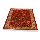 Silk rug Tree of life motif red 80x120 high-quality viscose silk carpet from Iran