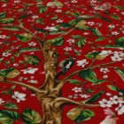 Silk rug Tree of life motif red 80x120 high-quality viscose silk carpet from Iran