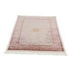 Silk rug Soltaniye cream 100x150 Iranian viscose silk carpet