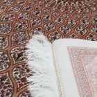 Silk rug Soltaniye cream 100x150 Iranian viscose silk carpet