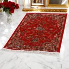 Silk rug Hunting red 80x120 viscose silk Persian carpet