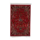Silk rug Hunting red 80x120 viscose silk Persian carpet