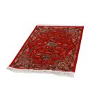 Silk rug Hunting red 80x120 viscose silk Persian carpet