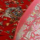 Silk rug Hunting red 80x120 viscose silk Persian carpet