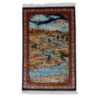 Silk rug Nazhivan beige 100x150 viscose silk Persian carpet