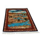 Silk rug Nazhivan beige 100x150 viscose silk Persian carpet