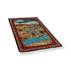 Silk rug Nazhivan beige 100x150 viscose silk Persian carpet