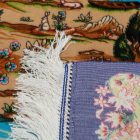 Silk rug Nazhivan beige 100x150 viscose silk Persian carpet