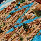 Silk rug Nazhivan beige 100x150 viscose silk Persian carpet