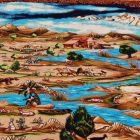 Silk rug Nazhivan beige 100x150 viscose silk Persian carpet