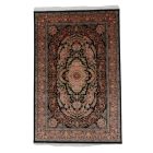 Silk rug Nasrin blue 150x225 high-quality viscose silk carpet from Iran