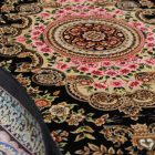 Silk rug Nasrin blue 150x225 high-quality viscose silk carpet from Iran