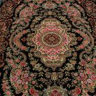 Silk rug Nasrin blue 150x225 high-quality viscose silk carpet from Iran