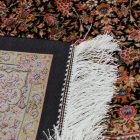 Silk rug Helya blue 100x150 viscose silk Persian carpet