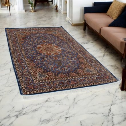 Silk rug Mojan light blue 150x225 viscose silk Persian carpet