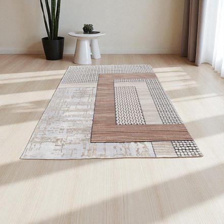 Modern carpet beige brown blue DIANA 80x150 modern rug for living room or bedroom